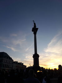 Statue of liberty against sky during sunset