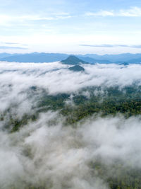 Scenic view of volcanic landscape against sky