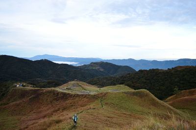 Scenic view of mountains against sky