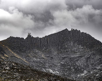 Scenic view of mountain range against sky