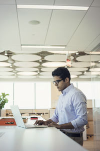 Man working on table