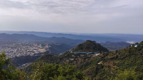 High angle view of landscape against sky