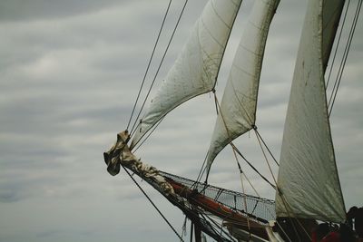 Low angle view of sailboat against sky