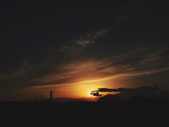 Silhouette landscape at sunset