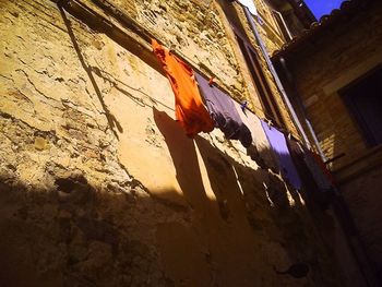 Low angle view of clothes drying