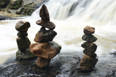 Stack of rocks in water