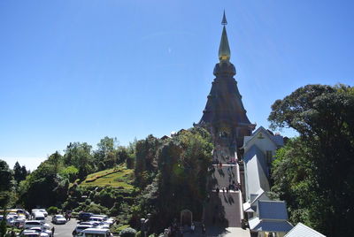 Cathedral against clear blue sky