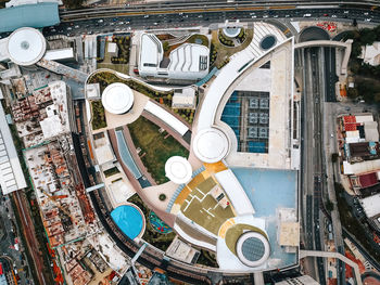 Aerial view of buildings in city