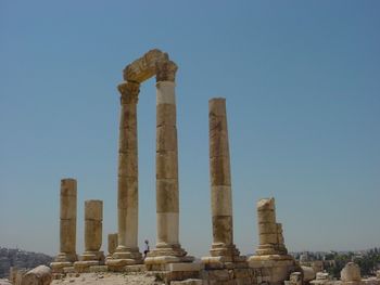 Old ruins of temple against clear sky