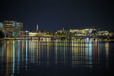 Illuminated city at night