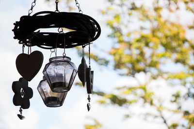 Low angle view of lamp against sky