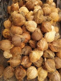 Full frame shot of onions for sale at market stall