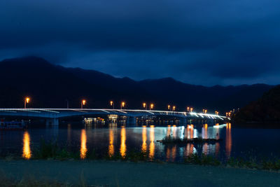 Bridge of lake in night
