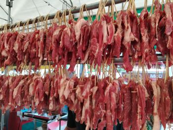 Panoramic shot of vegetables for sale in market