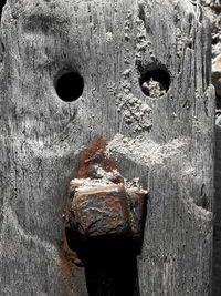 Close-up of old metal door