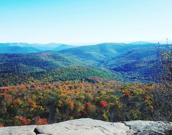 Scenic view of mountains against clear sky