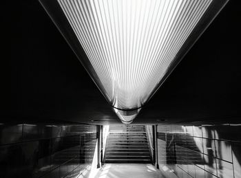 Illuminated light fixture at subway station