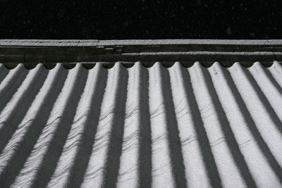 High angle view of roof at night