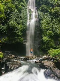 Scenic view of waterfall