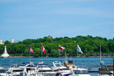 View of calm sea against blue sky