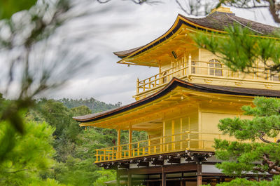 Low angle view of temple building against sky