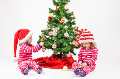 View of christmas decorations on tree