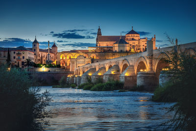 Bridge over river in city