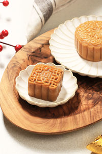 Mini square shape moon cake mooncake chinese dessert snack during lunar new 