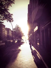 City street at sunset