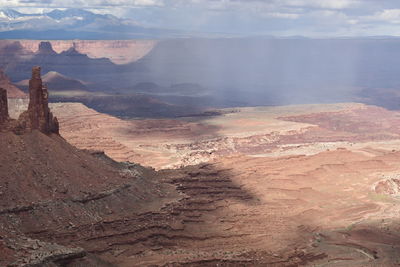 Scenic view of rock formations against sky