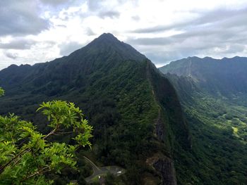 Scenic view of mountains against sky