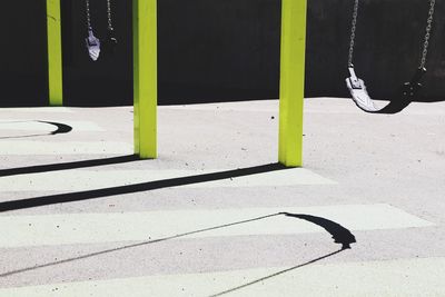 High angle view of black cat on street