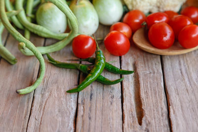 Close-up of tomatoes on table