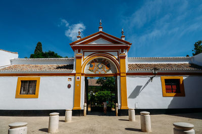 Entrance of building against sky