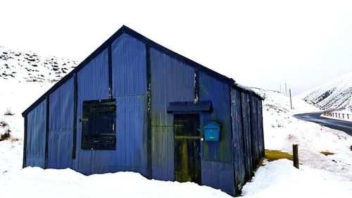 Snow covered houses