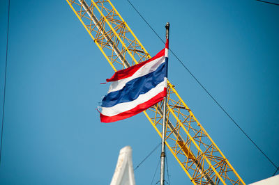 Low angle view of rope against clear sky