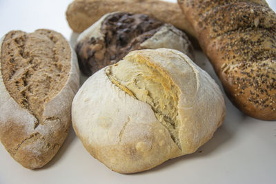 High angle view of bread on table