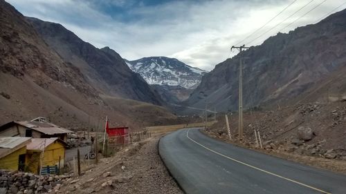 Road leading towards mountains