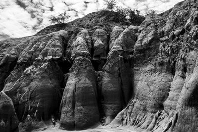 Low angle view of rock formation