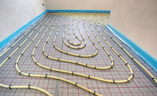 Underfloor heating in construction of new residential house