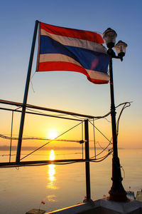 Scenic view of sea against clear sky during sunset