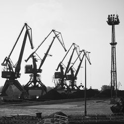 Cranes at construction site