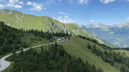 Panoramic view of mountains against sky