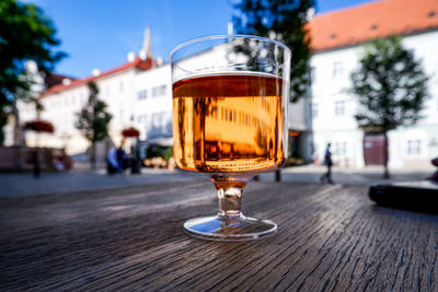 Close-up of drink on table