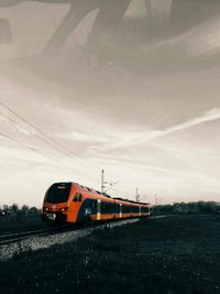 Train against sky