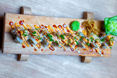 High angle view of clothespins on table