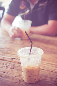 Close-up of drink on table