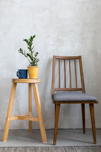 Interior shot of chair and decorative table