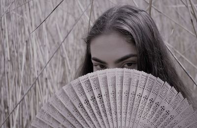 Close-up portrait of young woman