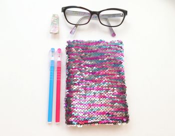 High angle view of multi colored pencils on table